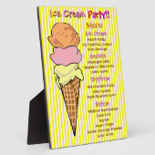 Ice Cream Party aangepaste menu Fotoplaat (Zijkant)