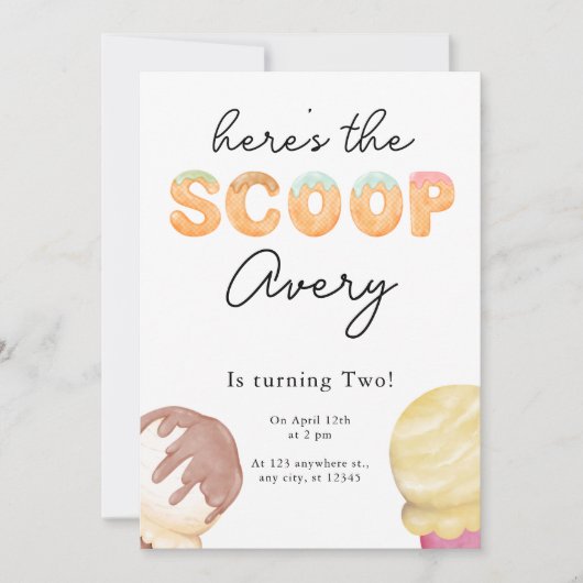 Ice Cream Party Anniversaire Invitation (Devant)