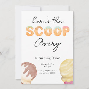 Ice Cream Party Anniversaire Invitation