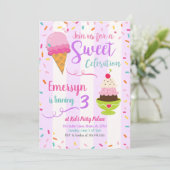 Ice Cream Party Anniversaire Invitation (Debout devant)