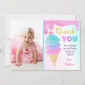 Ice Cream Party Anniversaire Merci Cartes (Devant)