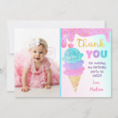 Ice Cream Party Birthday Dank je kaarten (Voorkant)