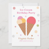Ice Cream Party Birthday Uitnodiging (Voorkant)