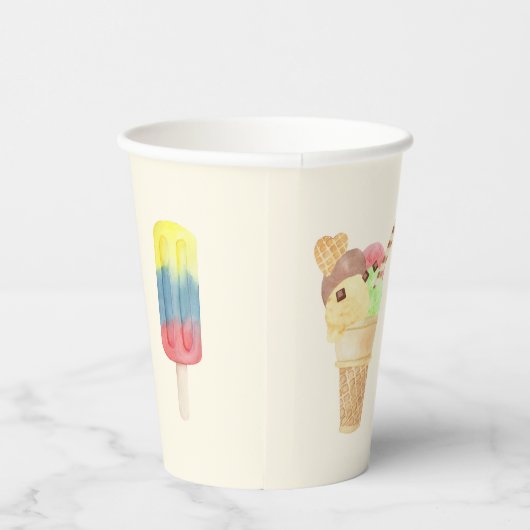 Ice Cream Party gepersonaliseerde papieren bekers (Rechts)