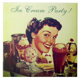 ICE CREAM PARTY Girl met lade Ice Creams Tegeltje