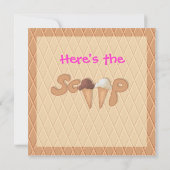 Ice Cream Party Invitation Celebration Kaart (Achterkant)