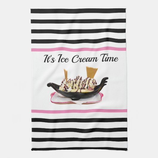 Ice Cream Party Kitchen Hand Towel Theedoek (Verticaal)