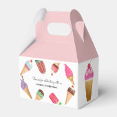 Ice Cream Party Roze Witte ijsjes Bedankdoosjes (Voorkant Zijde)