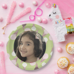 Ice Cream Party Verjaardagsfoto Papieren Bordje