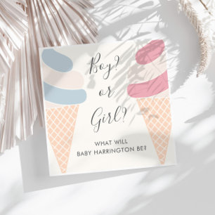 Ice Cream Pastel Boy of Girl Geslacht onthullen Servet