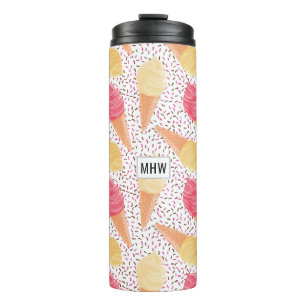 Ice Cream Pattern aangepaste monogram tumbler Thermosbeker