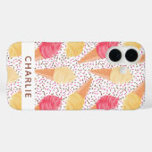 Ice Cream Pattern, aangepaste naam telefoongevalle Case-Mate iPhone Case (Achterkant (horizontaal))