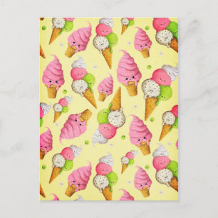 Ice Cream Pattern Briefkaart
