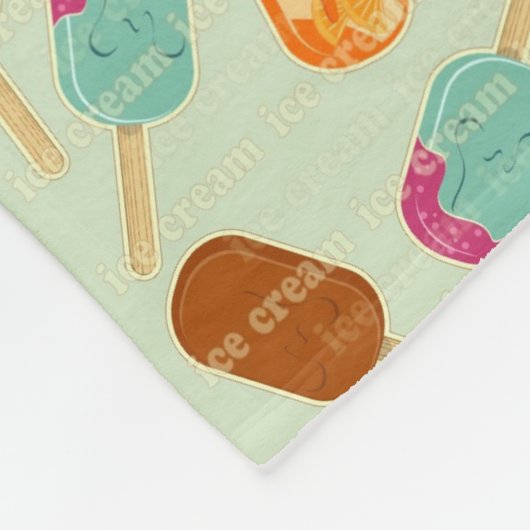 Ice Cream Pattern Fleece Deken (Hoek)