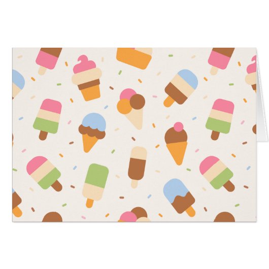 Ice Cream Pattern, Ice Cream Cone, Ice Popsicle (Voorkant Horizontaal)