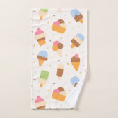 Ice Cream Pattern, Ice Cream Cone, Ice Popsicle Bad Handdoek (Handdoek)