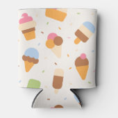 Ice Cream Pattern, Ice Cream Cone, Ice Popsicle Blikjeskoeler (Voorkant)