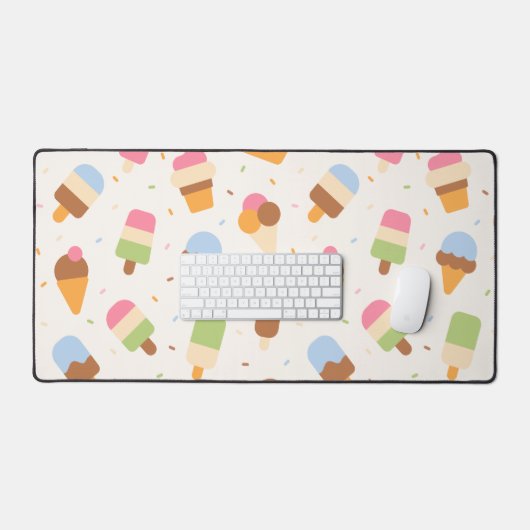 Ice Cream Pattern, Ice Cream Cone, Ice Popsicle Bureaumat (Keyboard & Muis)
