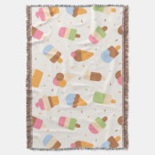Ice Cream Pattern, Ice Cream Cone, Ice Popsicle Deken (Voorkant Verticaal)
