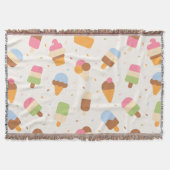 Ice Cream Pattern, Ice Cream Cone, Ice Popsicle Deken (Voorkant)