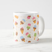 Ice Cream Pattern, Ice Cream Cone, Ice Popsicle Extra Grote Beker (Voorkant rechts)