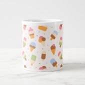 Ice Cream Pattern, Ice Cream Cone, Ice Popsicle Extra Grote Beker (Voorkant)