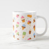 Ice Cream Pattern, Ice Cream Cone, Ice Popsicle Extra Grote Beker (Rechts)