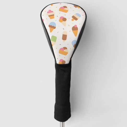 Ice Cream Pattern, Ice Cream Cone, Ice Popsicle Golfheadcover (Voorkant)