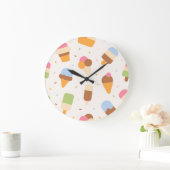 Ice Cream Pattern, Ice Cream Cone, Ice Popsicle Grote Klok (Huis)