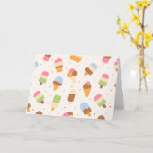 Ice Cream Pattern, Ice Cream Cone, Ice Popsicle Kaart (Gele Bloem)