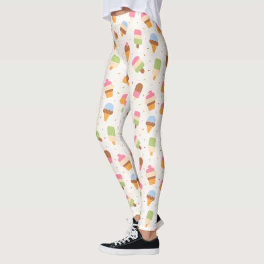 Ice Cream Pattern, Ice Cream Cone, Ice Popsicle Leggings (Links)