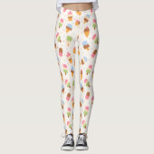 Ice Cream Pattern, Ice Cream Cone, Ice Popsicle Leggings (Voorkant)
