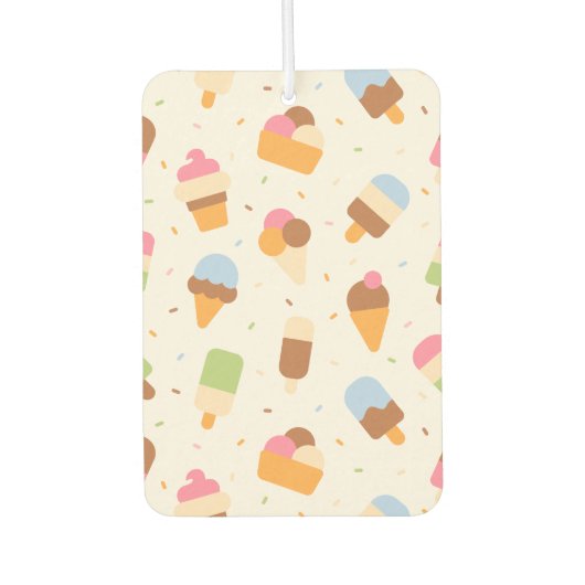 Ice Cream Pattern, Ice Cream Cone, Ice Popsicle Luchtverfrisser (Voorkant)