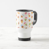 Ice Cream Pattern, Ice Cream Cone, Ice Popsicle Reisbeker (Voorkant rechts)