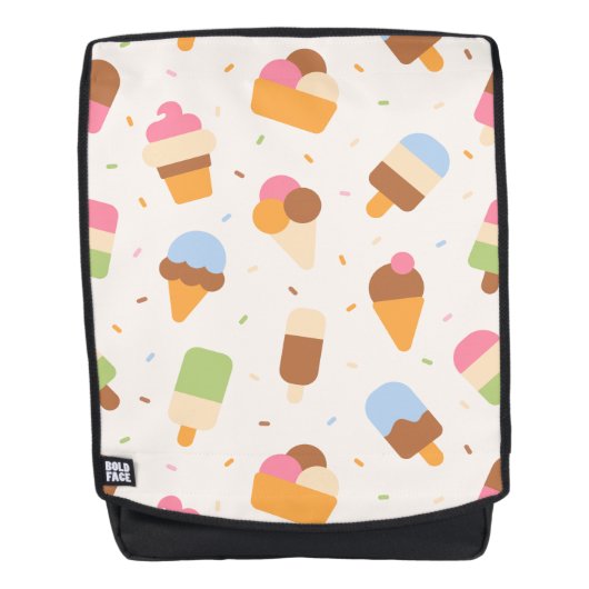 Ice Cream Pattern, Ice Cream Cone, Ice Popsicle Rugtassen (Voorkant)