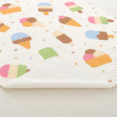 Ice Cream Pattern, Ice Cream Cone, Ice Popsicle Sherpa Deken (3/4)