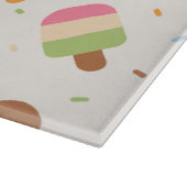 Ice Cream Pattern, Ice Cream Cone, Ice Popsicle Snijplank (Hoek)
