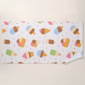 Ice Cream Pattern, Ice Cream Cone, Ice Popsicle Strandlaken (Voorkant)