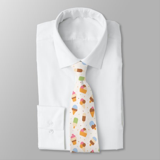 Ice Cream Pattern, Ice Cream Cone, Ice Popsicle Stropdas (Gebonden)