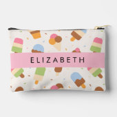 Ice Cream Pattern, Ice Cream Cone, Jouw naam Etui (Achterkant)