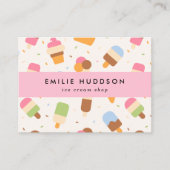 Ice Cream Pattern, Ice Cream Shop, Ice Cream Parlo Visitekaartje (Voorkant)