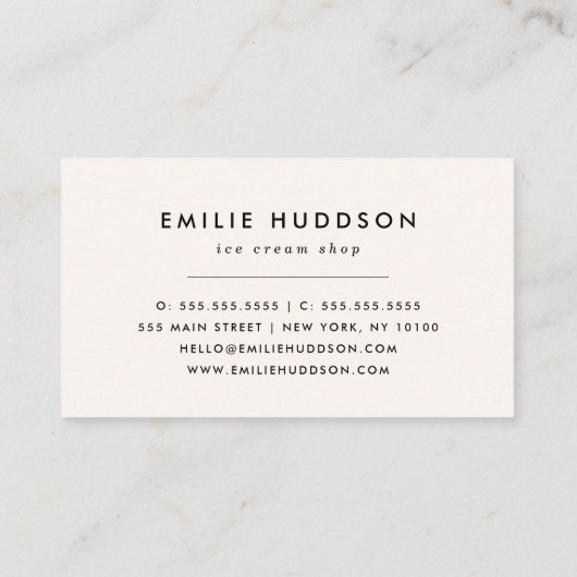 Ice Cream Pattern, Ice Cream Shop, Ice Cream Parlo Visitekaartje (Achterkant)