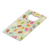 Ice Cream Pattern Kredietkaart Flessenopener (Achterkant Gekanteld)