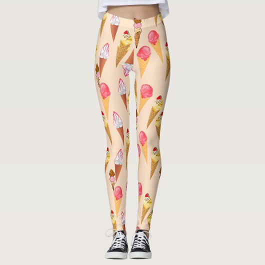 Ice Cream Pattern Leggings (Voorkant)