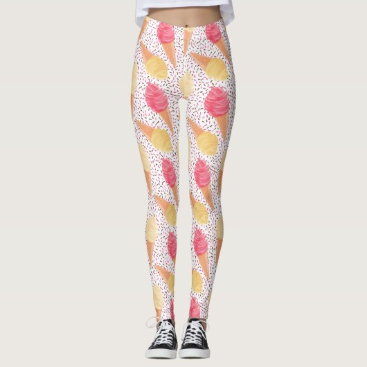 Ice Cream Pattern-leggings Leggings (Voorkant)