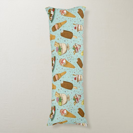Ice Cream Pattern Lichaamskussen (Voorkant Verticaal)