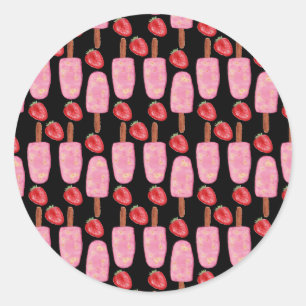 Ice cream pattern   Lollies pattern   lollipop 1 Ronde Sticker