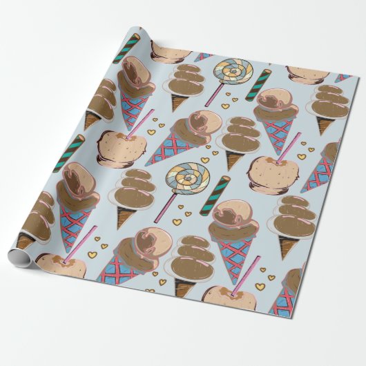 Ice cream pattern | Lollies pattern | lollipop 25 Cadeaupapier (Uitgerold)