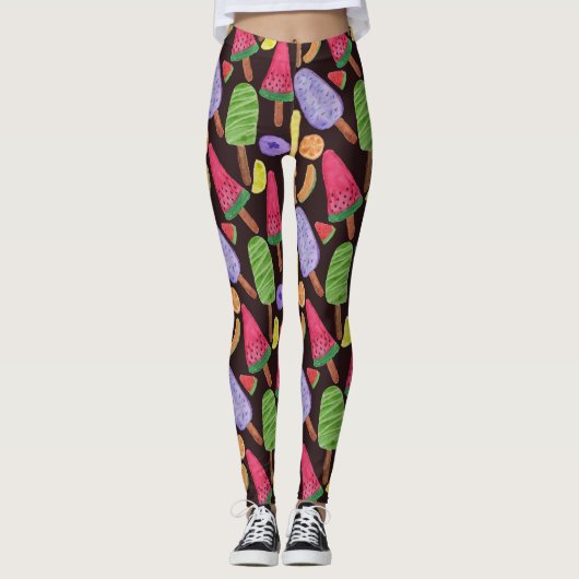 Ice cream pattern | Lollies pattern | lollipop 4 Leggings (Voorkant)