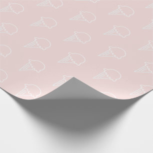 Ice Cream Pattern Modern Pink Cadeaupapier